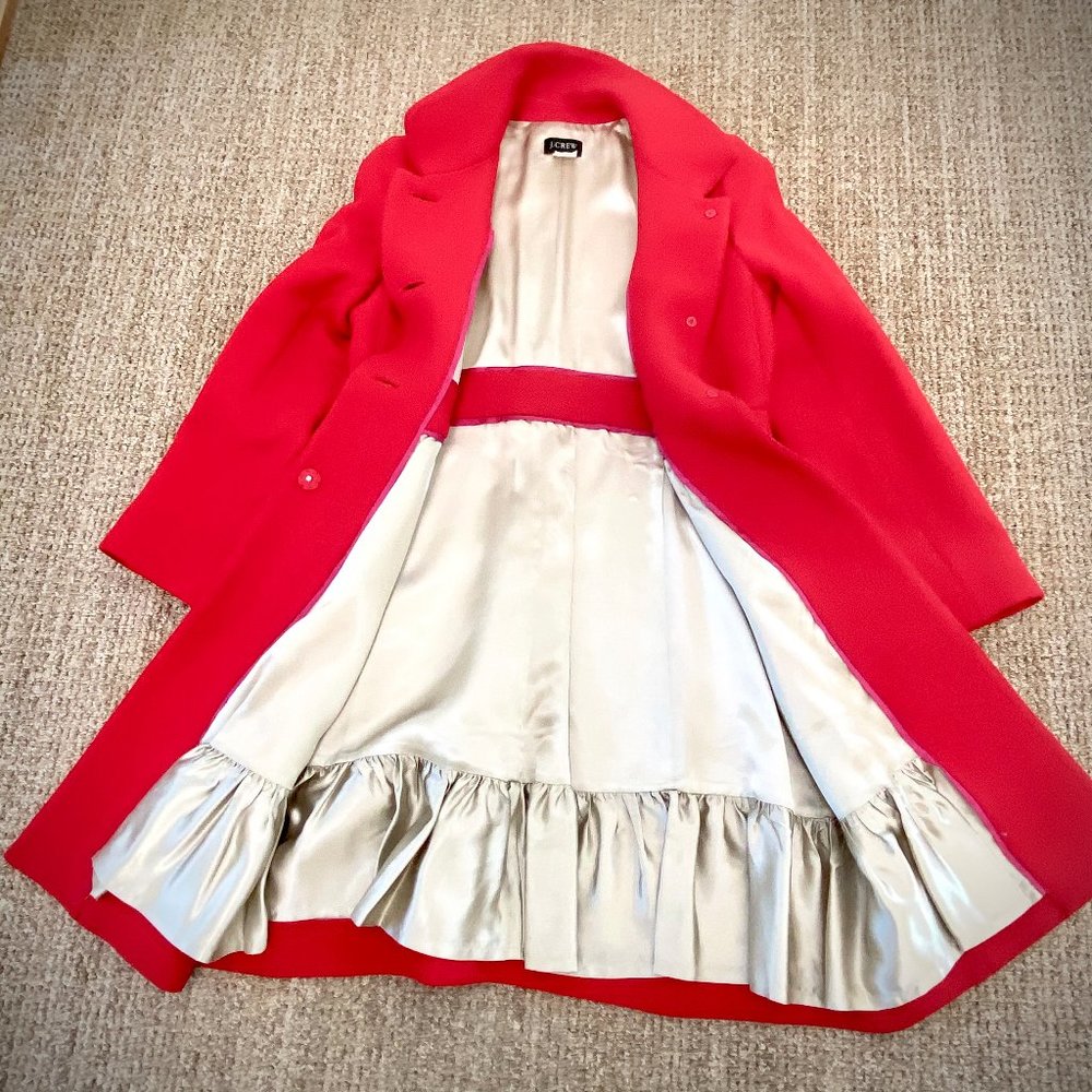🍁 J.Crew Red Wool Sybil Coat Size 6 - Picture 8 of 13